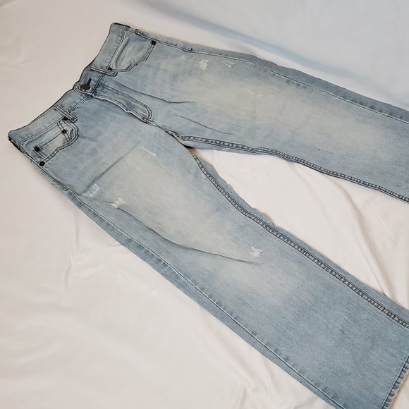 Bulls Head Other - White washed Distressed Straight Leg Jeans 32 x 28